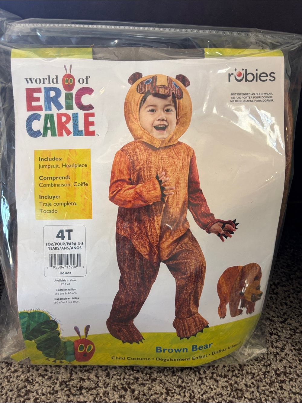 Brown Bear Halloween Costume 4T What Do You See Storybook Jumpsuit Toddler - Picture 3 of 5